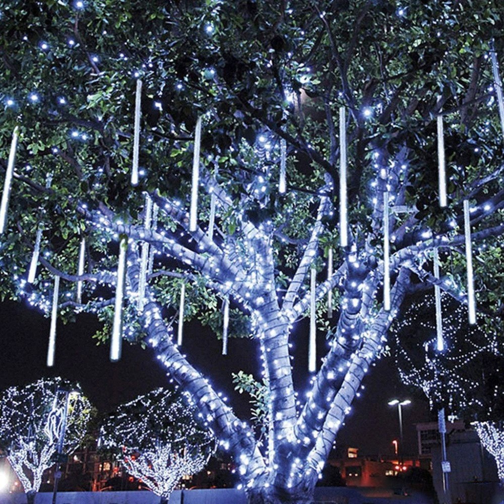 지아이비 태양광 충전 LED 400구 50cm 스노우펄 유성우, 화이트 45,000원