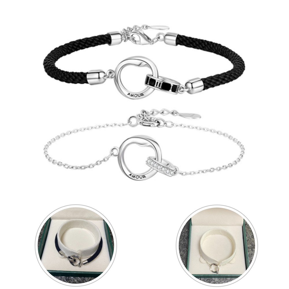 L-에센셜 남녀 뫼비우스 커플 팔찌 세트 끝없는 사랑 우정 약속 보석상자2 쇼핑백2 포함 21,650원