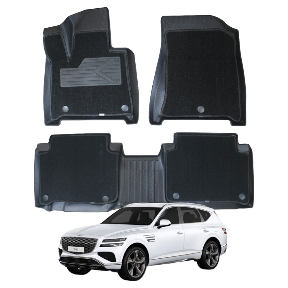 지엠지모터스 TPE 뉴코일 입체 발판 자동차 발매트 , 블랙, 제네시스 GV80 5인승 2021~ 135,000원