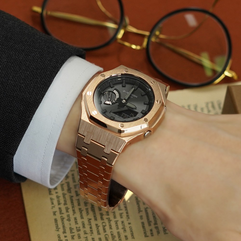 지샥 지얄오크 로즈골드 GA-2100 GA-B2100 풀메탈 커스텀 전자손목시계 219,000원