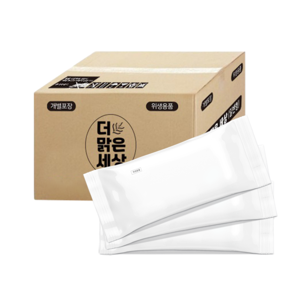 더맑은세상 무지 업소용 물티슈 대용량 개별 포장, 65g, 1개입, 800개, 현재가 20,990원