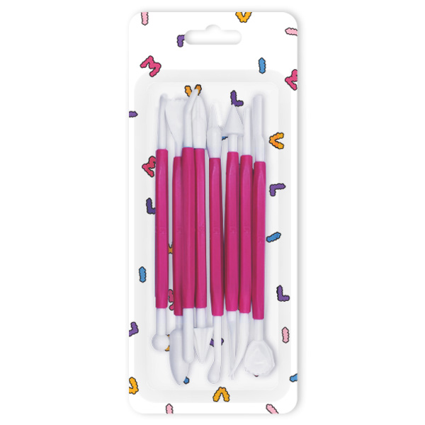 미빌 점토도구 만들기 점토칼 8종 세트 핫핑크 3,000원