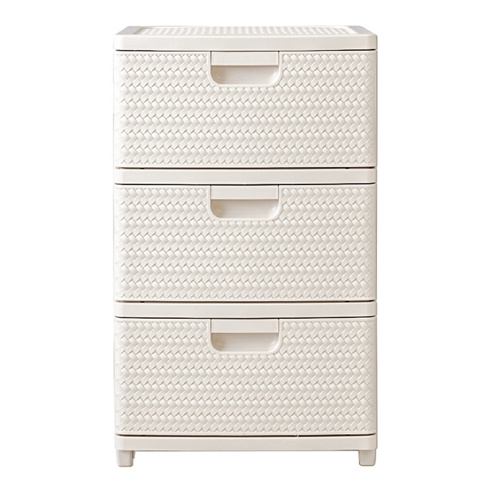 아임홈리빙 라탄 플라스틱 3단 서랍장, 아이보리, 1개 34,700원