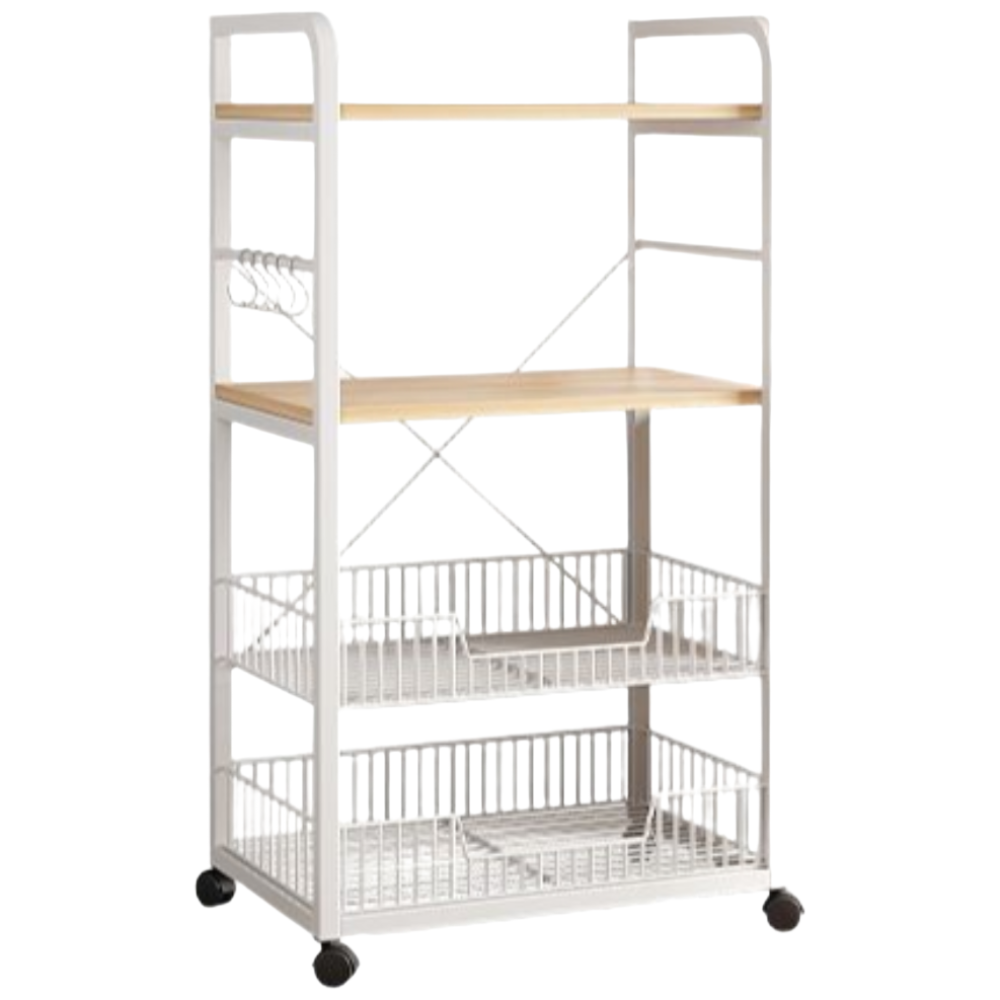 Aegen 이동식 트롤리 다용도 주방 웨건, 4단 화이트 40,000원