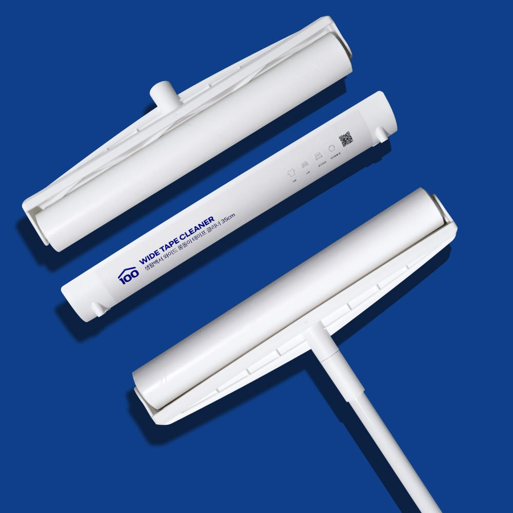 생활백서 스탠드형 테이프 클리너 35cm 롱 돌돌이 사선 테이프 커버 포함, 1세트 18,800원