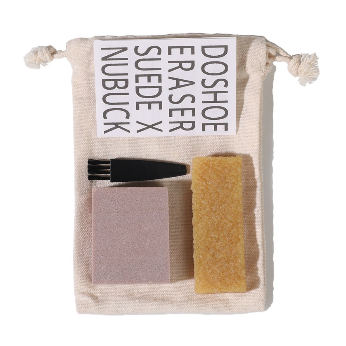 [도슈] [스웨이드 지우개]  두가지 타입 지우개 + 파우치 + 미니브러쉬/ 스웨이드 지우개 누벅 전용 신발 가방 프리미엄 클리너 세무 운동화 크리너 로퍼 구두 전용 얼룩 제거 17,480원