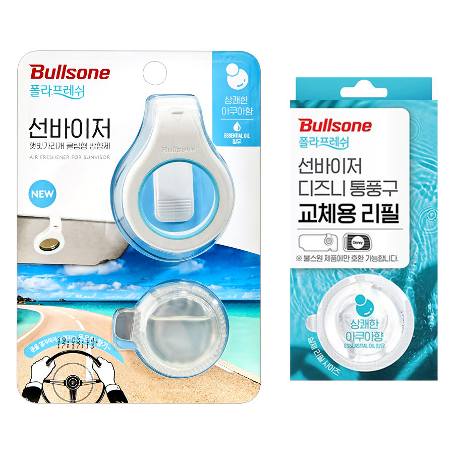토탈하우스 아쿠아 (세트상품) 불스원 폴라프레쉬 선바이저 햇빛가리개 클립형 방향제 + 교체용 리필 14,800원