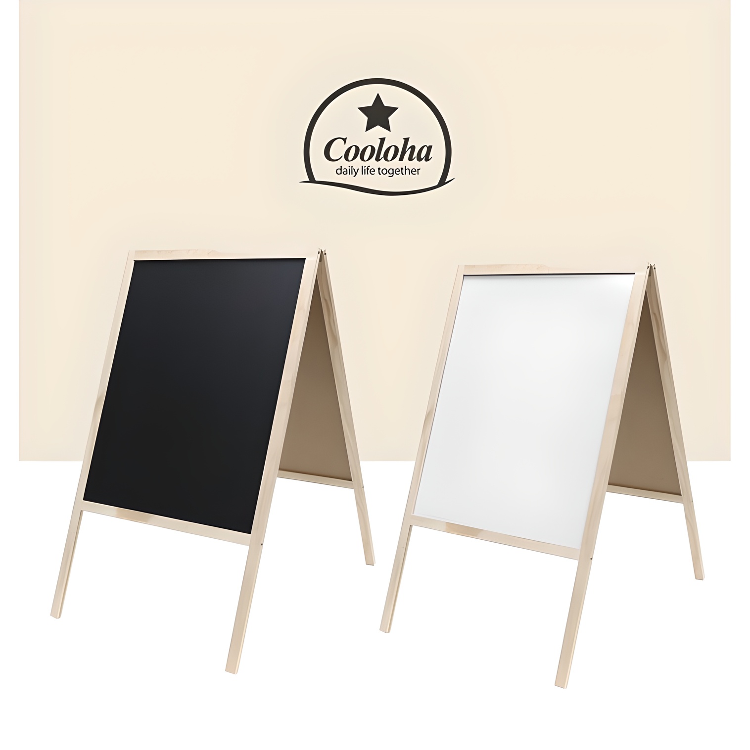 원목 화이트보드+블랙보드 양면 사용형 52 x 90cm 풀셋 26,800원