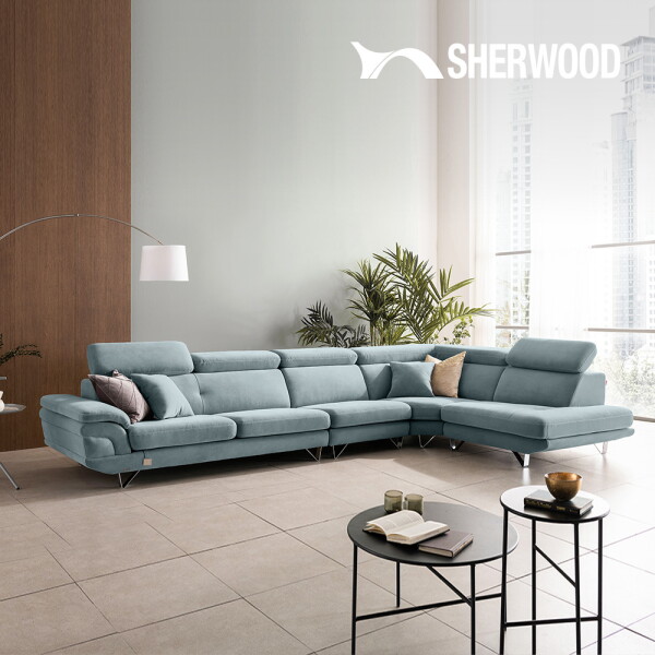 [쉐우드가구] 소나 8인용 코너형 러브루 하이엔드 패브릭 기능성 소파 4,149,000원