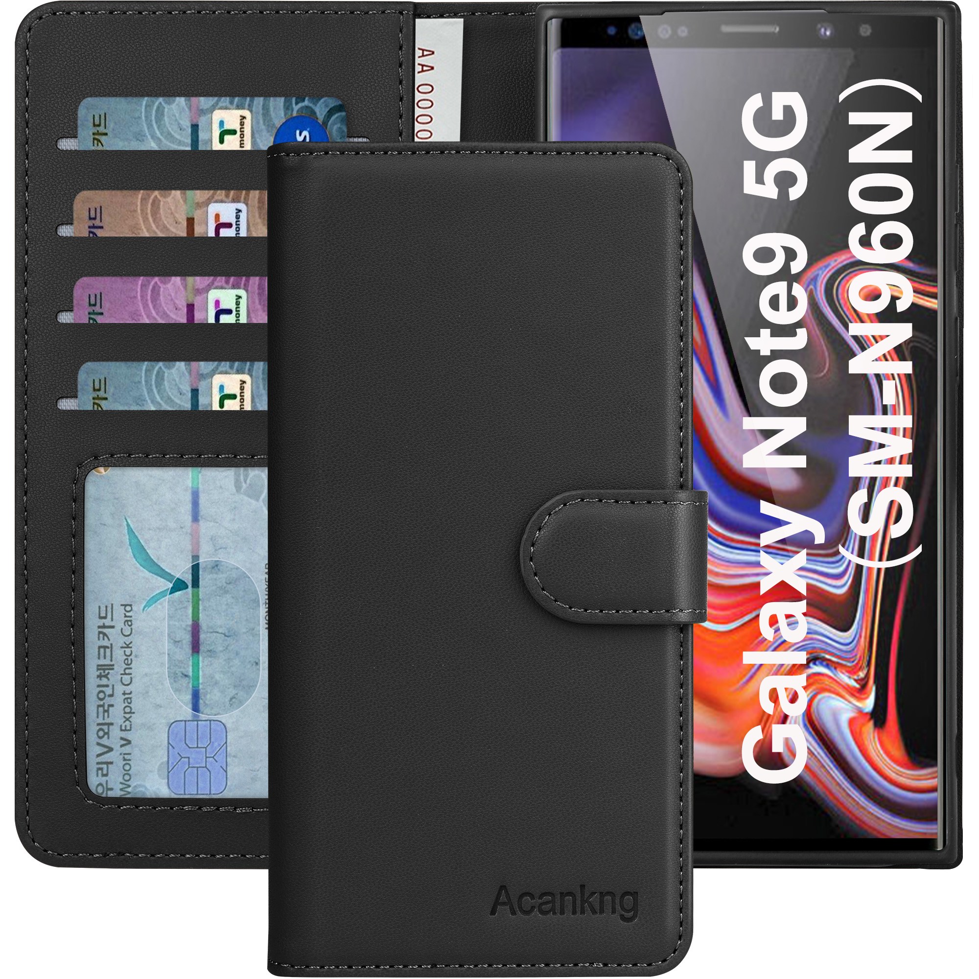 아칸크 삼성 갤럭시 노트9 클래식 베이직 지갑형 카드수납 프리미엄 가죽 다이어리 휴대폰 케이스 (SM-N960N) 적용 13,500원