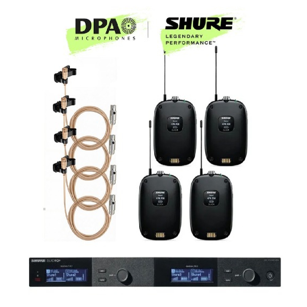 SHURE 슈어 무선마이크 SLXD14Q+DPA 2061 슈어 타입 라벨리에마이크 세트 4채널, 베이지, SLXD14Q+DPA 2061 7,435,000원