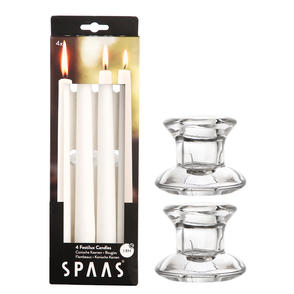 스파스캔들 페스틸럭스 양초 4개 유리 촛대 2개 세트, 11 흰색 13,900원