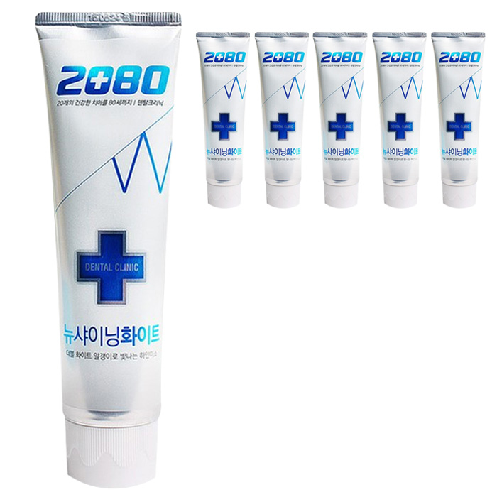 2080 뉴샤이닝 화이트 치약 120g X 6개, 120g, 6개, 현재가 10,600원