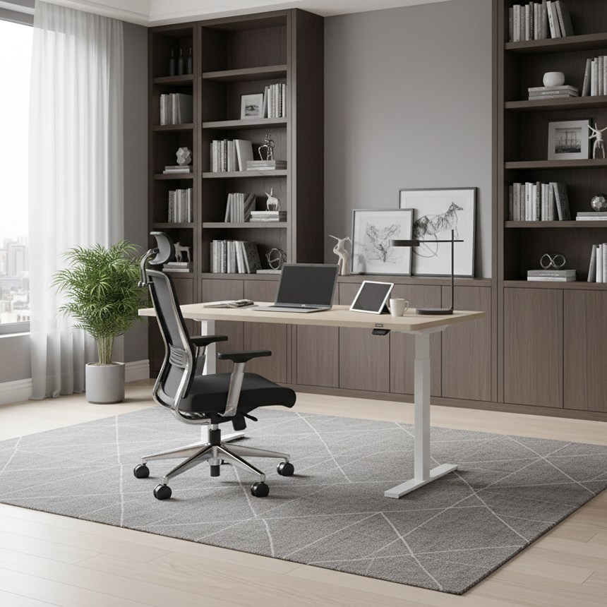 에렉투스 우드베니어 리낙 듀얼 높이조절 모션데스크 자작 1400x750 프리미엄 1,104,000원