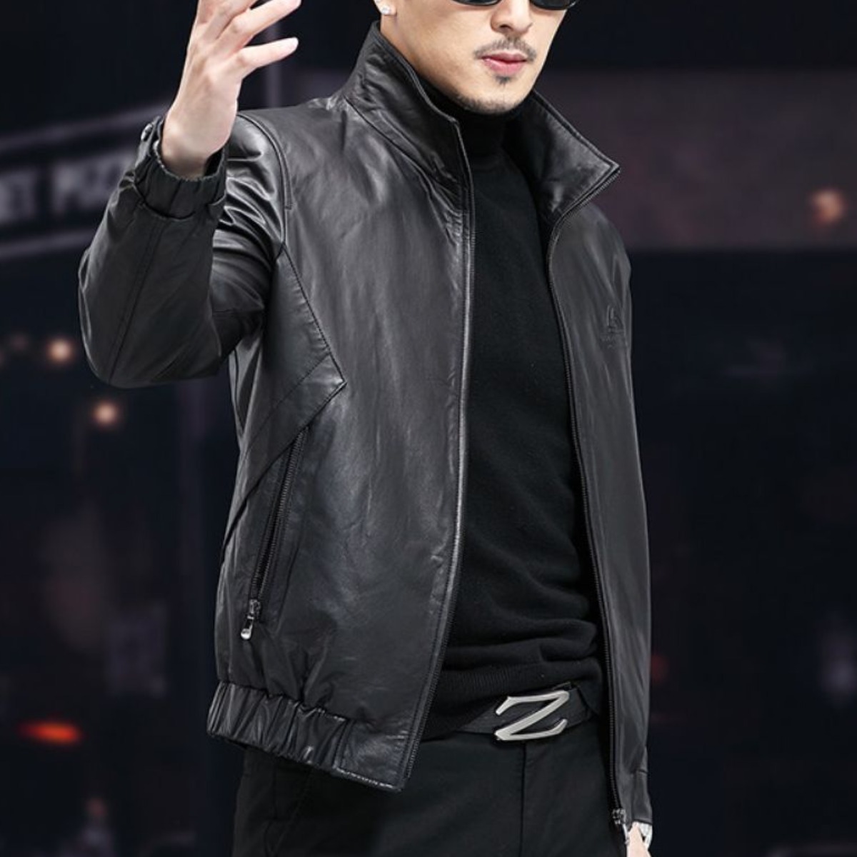 하이닝 리얼 가죽 재킷 남자 숏 싱글 슬림 톱 소가죽 하이넥 가죽 재킷 봄 가을 라이더 코트 남성점퍼 봄자켓 591,200원