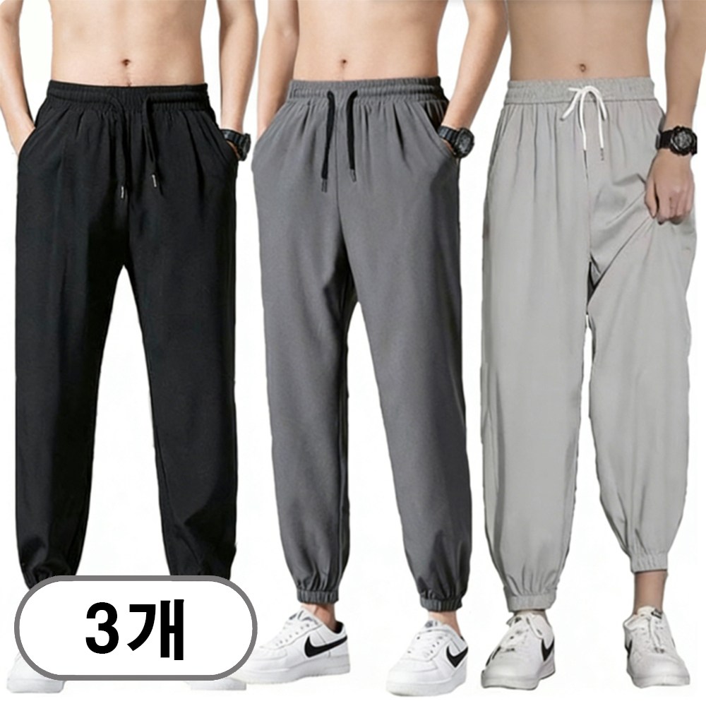 차쿠 1+1+1 남성 여름 조거팬츠 아이스 냉촉감 운동 바지 쿨바지 트레이닝팬츠 작업복 바지 17,800원