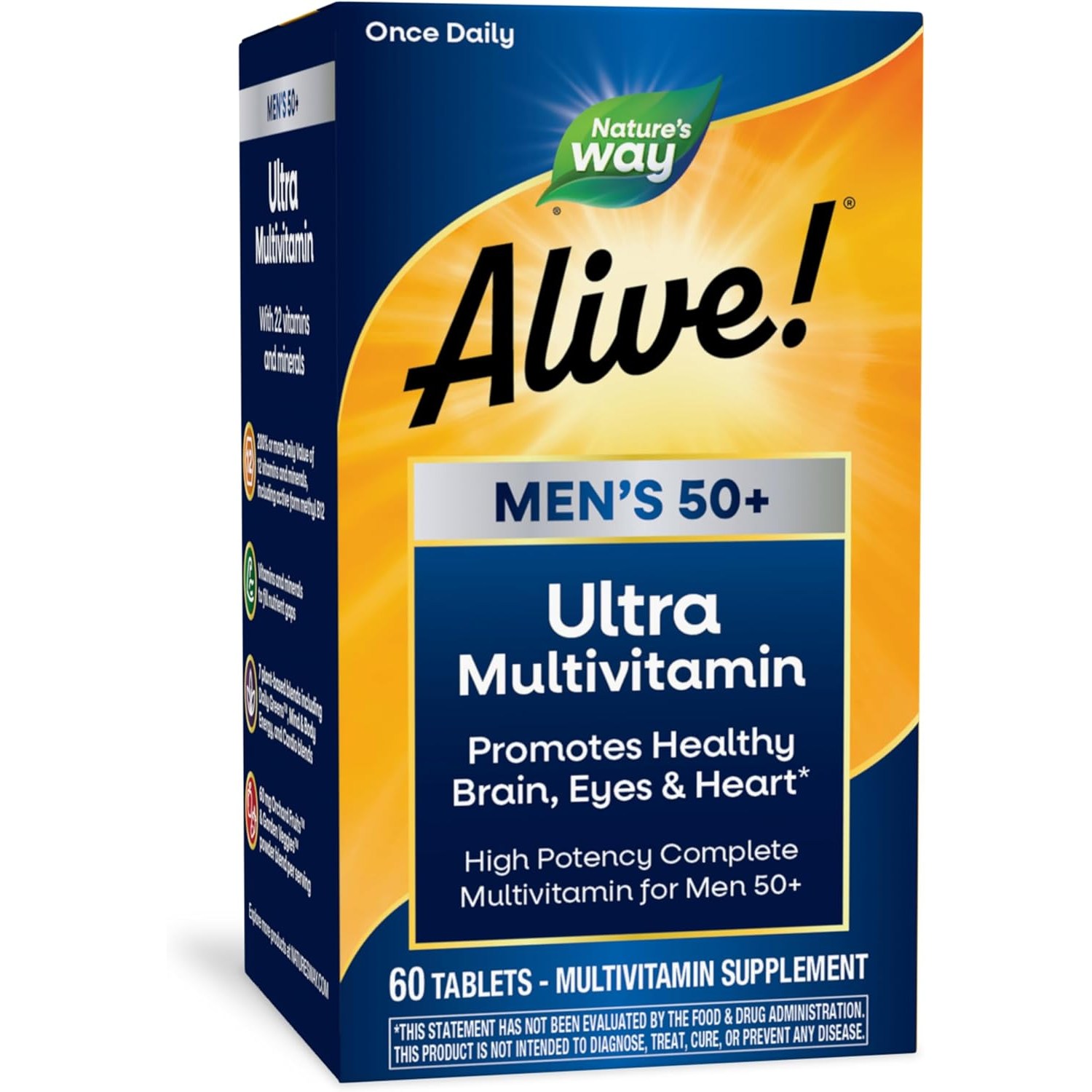 네이쳐스웨이 얼라이브! 원스 데일리 맨 50+ 멀티 비타민 타블렛, 60정, 1개 25,160원