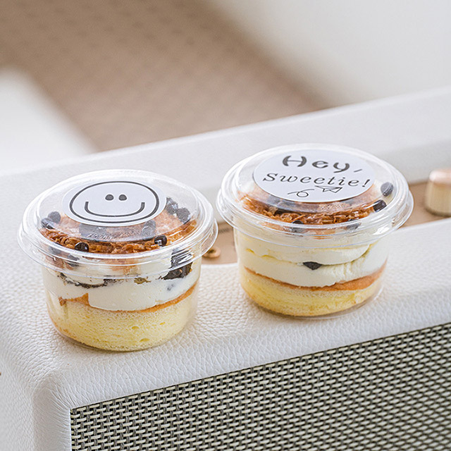 투명 원형 티라미스 보틀 케이크 용기 PET 케이스 140원