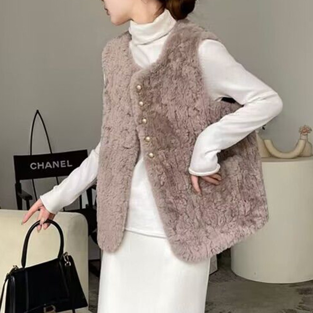 besteffie 여성 밍크 퍼 베스트 포근한 뽀글이 조끼 빅사이즈 겨울 22,340원