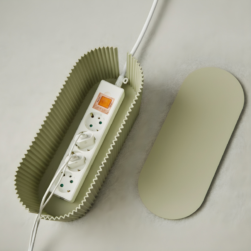 멀티탭 콘센트 수납 정리함 깔끔한 인테리어, 올리브 그린 S 9,300원