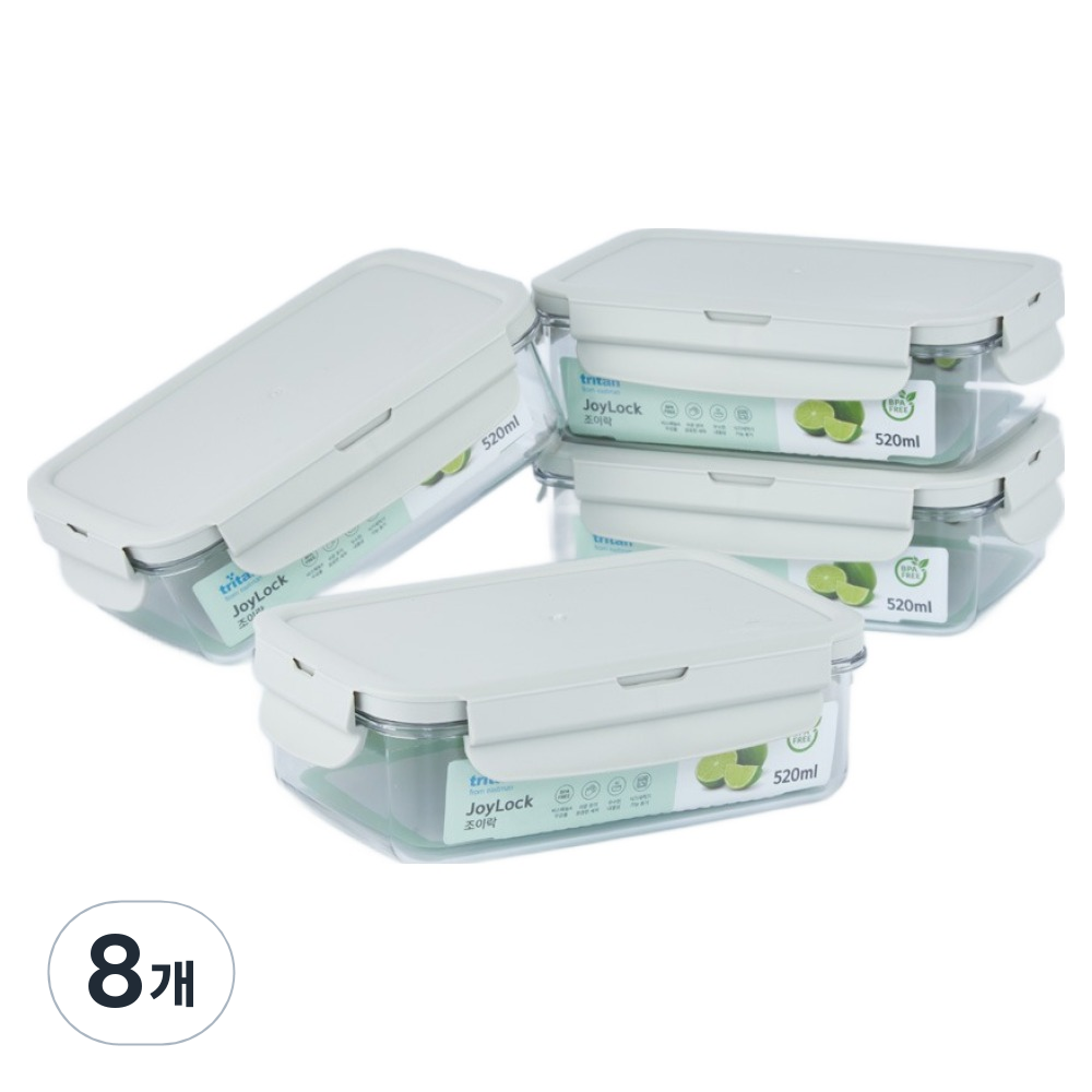 ecosense 조이락 트라이탄 밀폐용기 직사각, 8개, 520ml 46,100원
