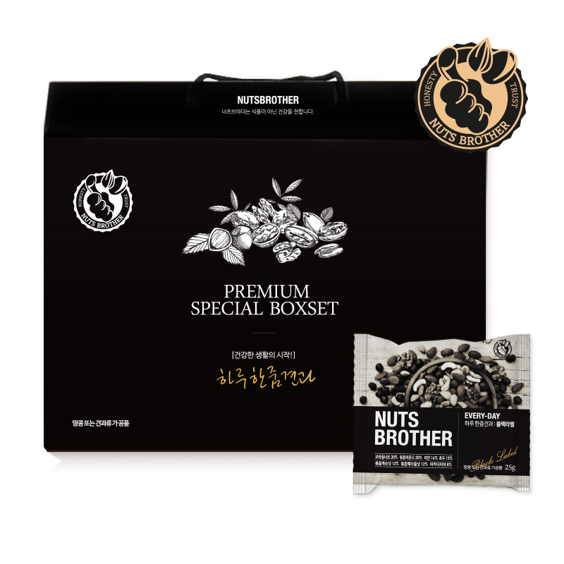 너츠브라더 블랙라벨 100봉 선물세트, 100개, 25g 89,000원
