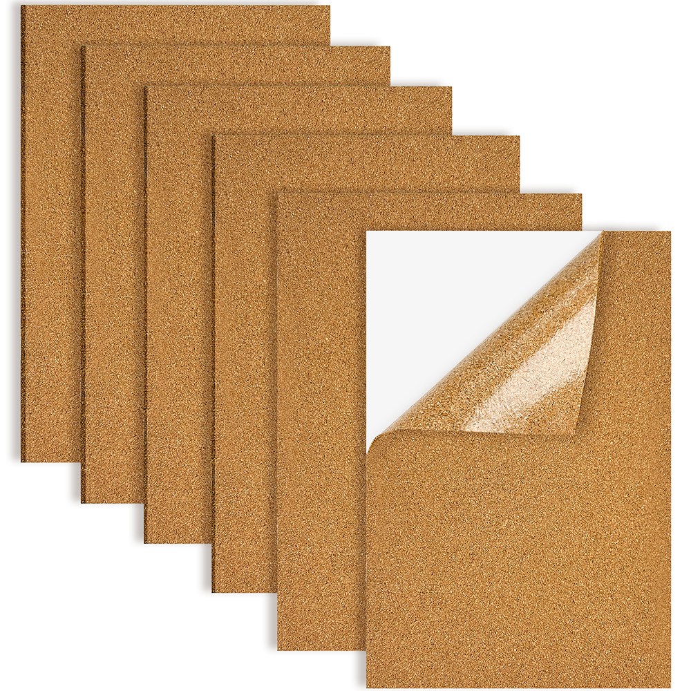 6 개 코르크판 접착식, 300*200 1 2 3 mm 코르크 벽 핀보드, 직사각형 코르크판, 직사각형 단열 코르크판, 직사각형 코르크 받침대 벽 바닥 받침대 장식 12,990원
