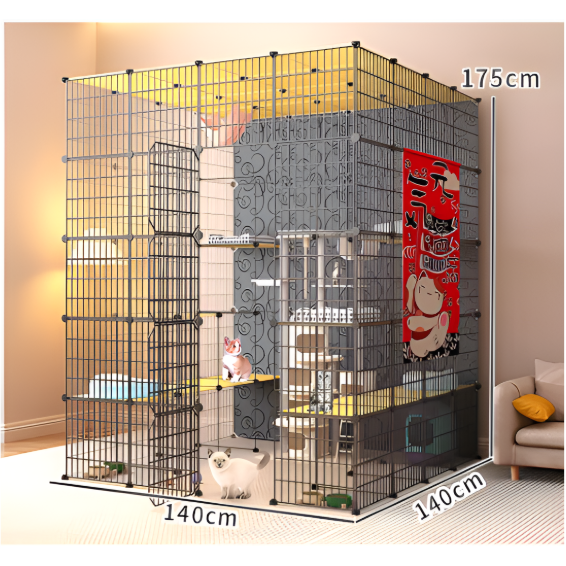 고양이케이지 대형 고양이철장케이지 고양이집 Big Cat Cage, 1세트, 블랙 149,800원