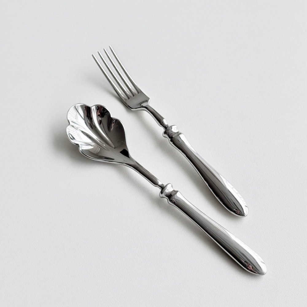 A의취향 쉘 디저트 커트러리 세트, 스푼 1개+포크 1개, 1세트 24,900원