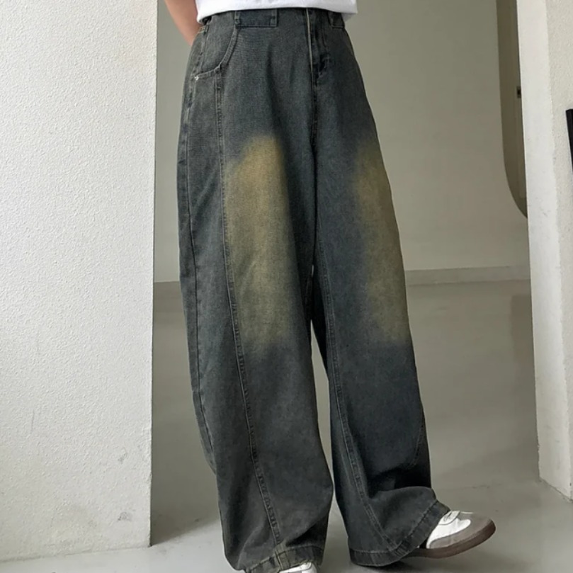 남자 커브드 와이드 뒷밴딩 데님 청바지 팬츠 빅사이즈 25,900원