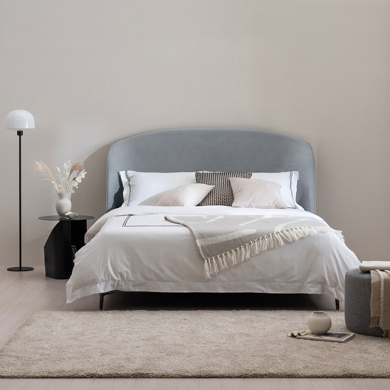 세계로가구 루나 조야 패브릭 쿠션 헤드 호텔 침대 프레임 SS/K/LK (3컬러), 그레이 386,990원