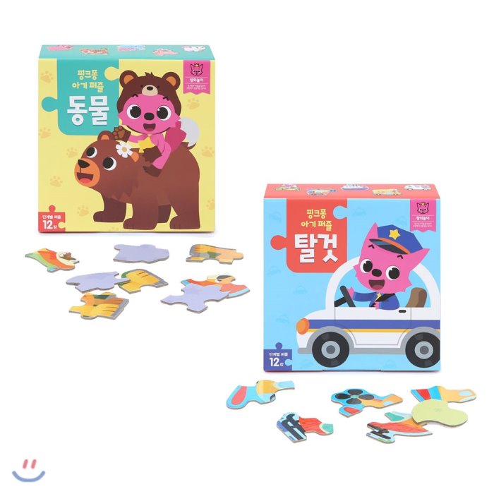 핑크퐁 아기 퍼즐 2종 세트 : 동물/탈것 22,700원