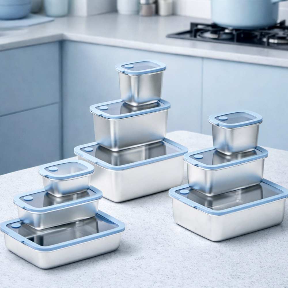 도우르 304 스텐 밀폐용기 진공 보관용기 전자레인지가능 모든열원가능 풀 세트 9종, 1개 199,000원