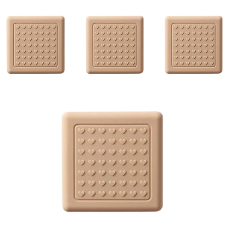 올하이 의자 가구 부착형 PVC 실리콘 소음 미끄럼방지 의자발패드 베이지 사각형 6,300원