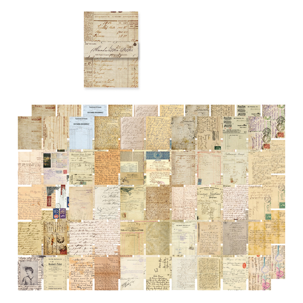 마다꾸미 빈티지 감성 명화 디자인 대용량 메모지, 빈티지편지, 100매, 1세트 5,900원