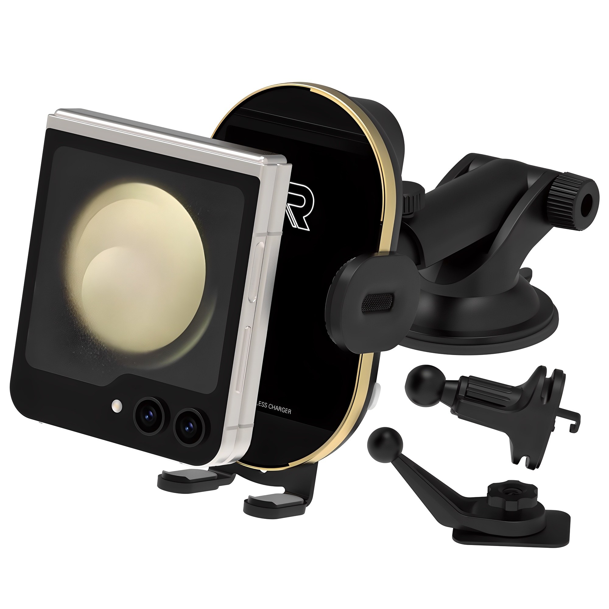 로랜텍 15W 차량용 고속 무선충전 거치대 세트 RT-DUAL911, 단일 색상, RT-DUAL911 22,780원