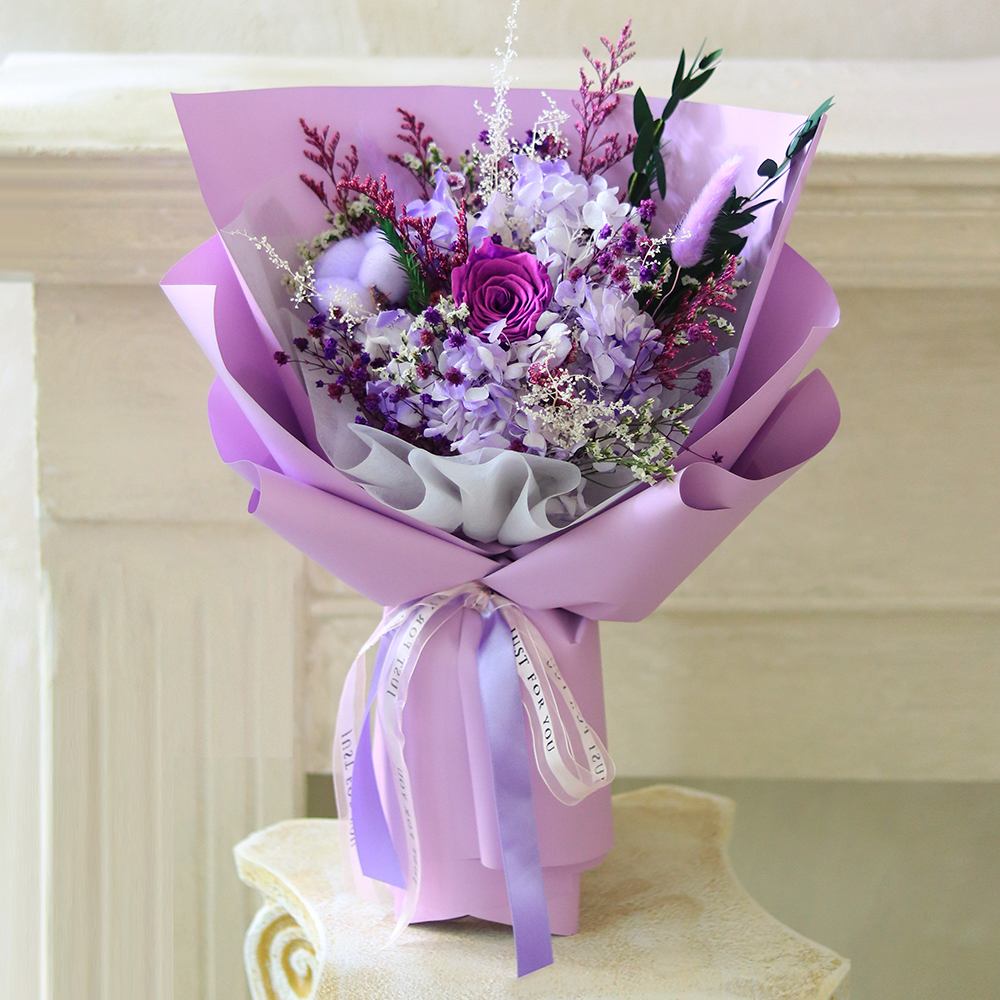 센트바스켓 생화 프리저브드 꽃다발 L + 쇼핑백 + 카드 세트 25,900원