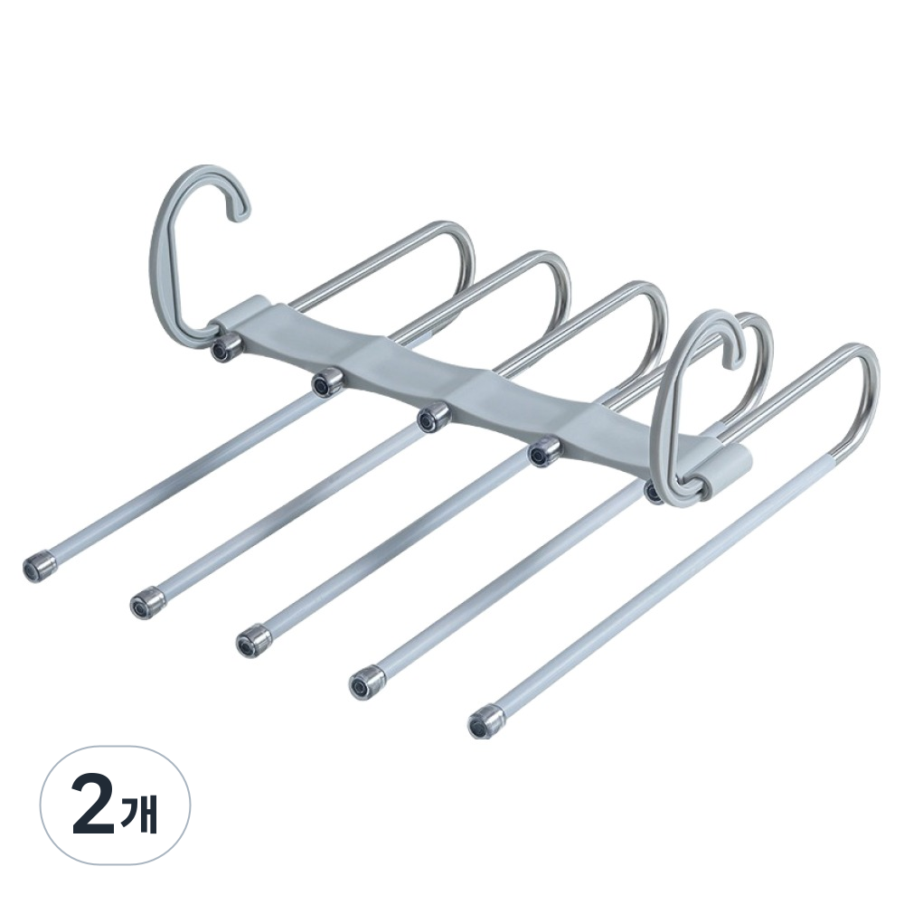 앞날창창 다용도 5단 바지걸이, 업그레이드 그레이, 2개 31,880원