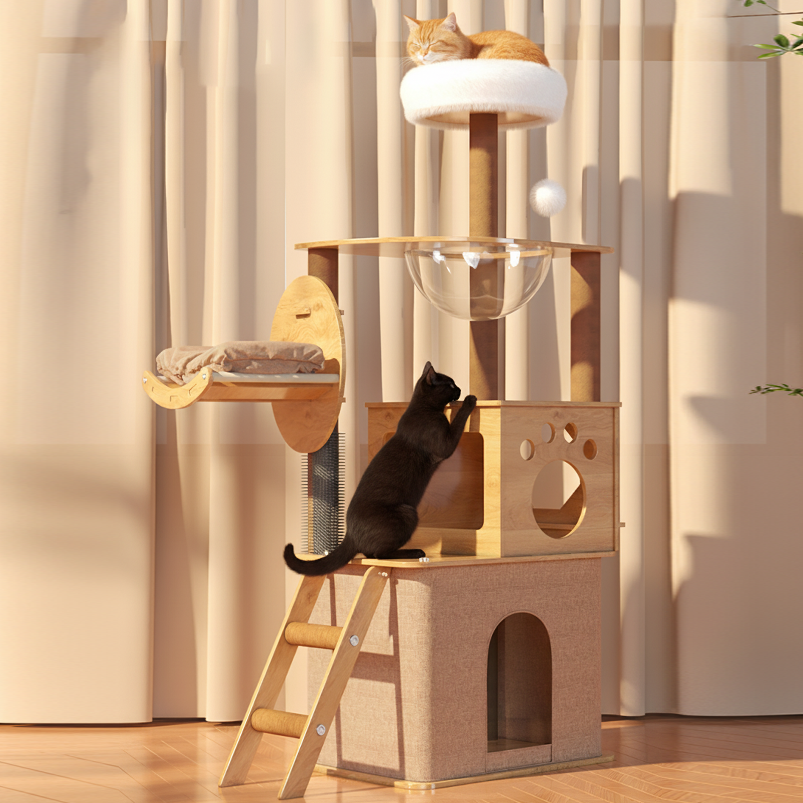 EVIO 원목 대형캣타워 스크래쳐, 1개, 목색 161,310원