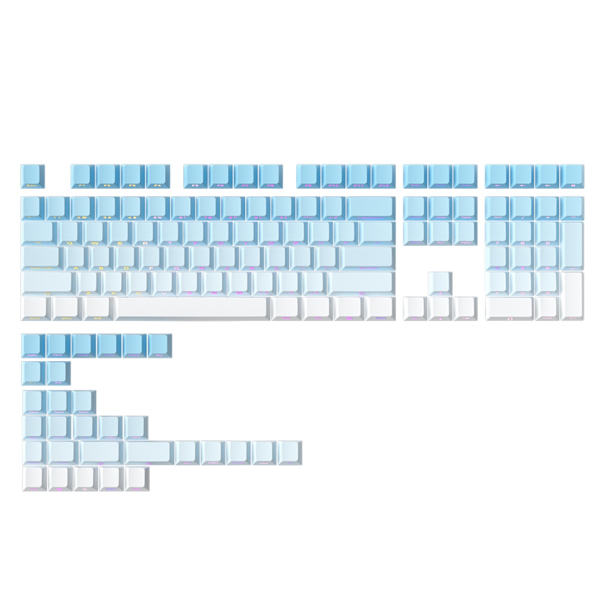 FURYCUBE 키캡 체리 프로파일 그라디언트 투광 PBT 염료승화 커스텀 기계식 키보드 호환 측각 영문 134키 그레이 블루 블랙베리 청포도 그린 그라데이션 18,000원
