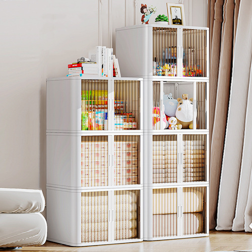 무타공마켓 인테리어 화이트 리빙박스 쓰리도어 접이식 폴딩 투명 옷정리함 58,400원