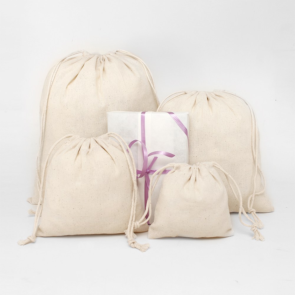 버들잎 면 린넨 무지 파우치 광목 조리개 특대 6호 40x50cm 2,800원