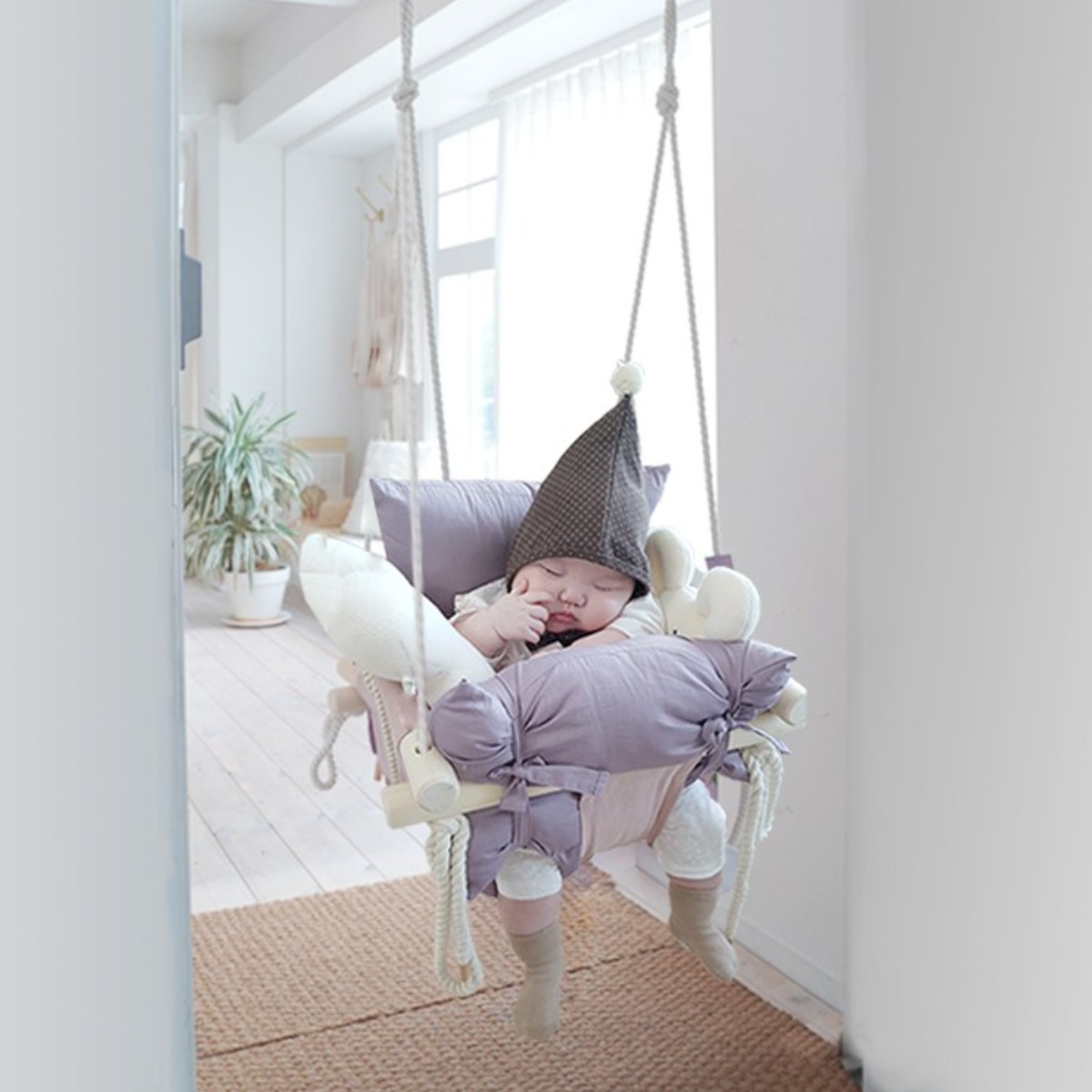 라라비 도어형 아기그네 가정용 방문 철봉 설치 (포터블키트+그네), 1개 59,000원