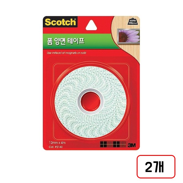 3M)폼양면테이프, 2개, (2140/12mm*4m/M325670) 26,000원