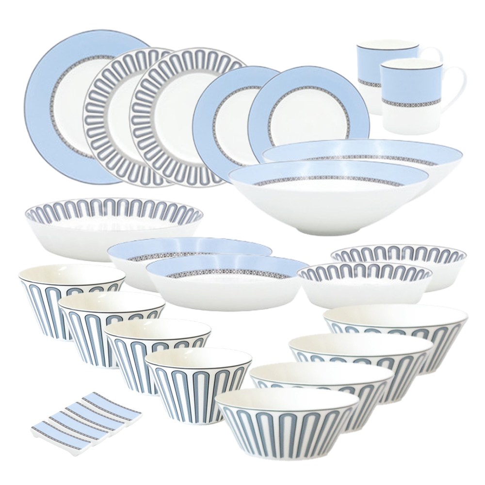 한국도자기 본차이나 도자기 그릇 4인 홈 식기세트 26P, 블루, 1세트, 26p 249,000원