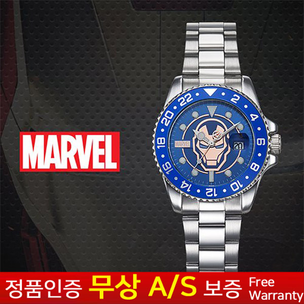 (마블) MARVEL [한국본사정품][무상AS] 남성남자아동어린이 마블 아이언맨 실버정장 메탈밴드 손목시계 MA002-IRWBL 70,900원