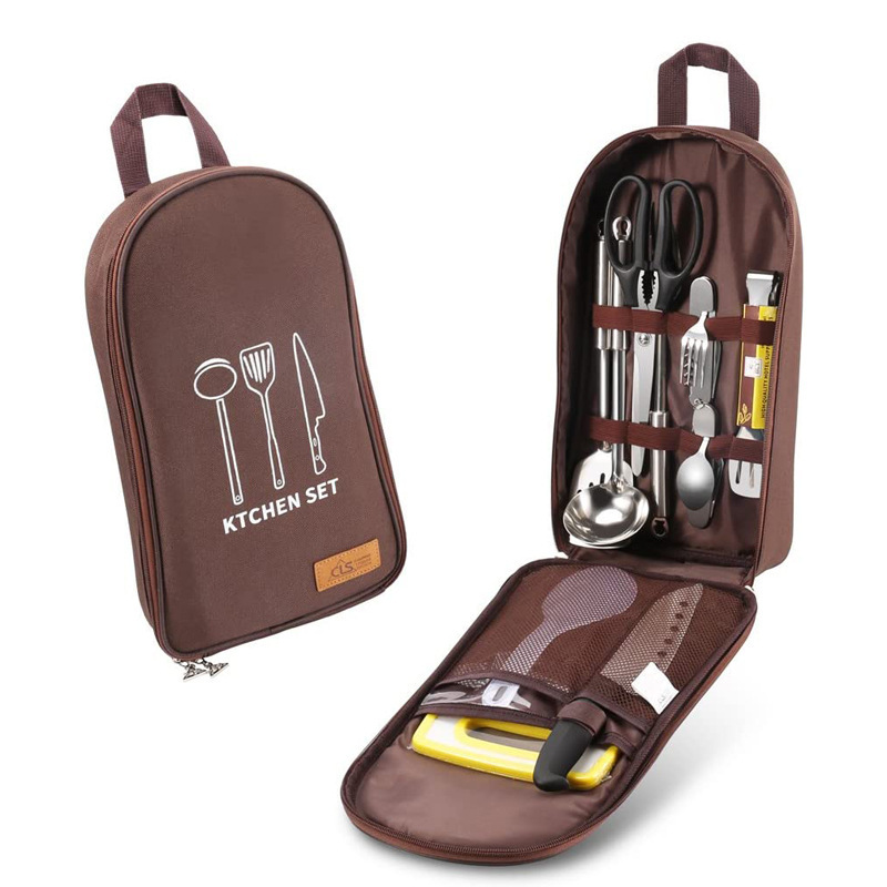 레모릭스 캠핑용 휴대용 각종 조리도구 수납 파우치 케이스, 브라운, 1개 10,900원