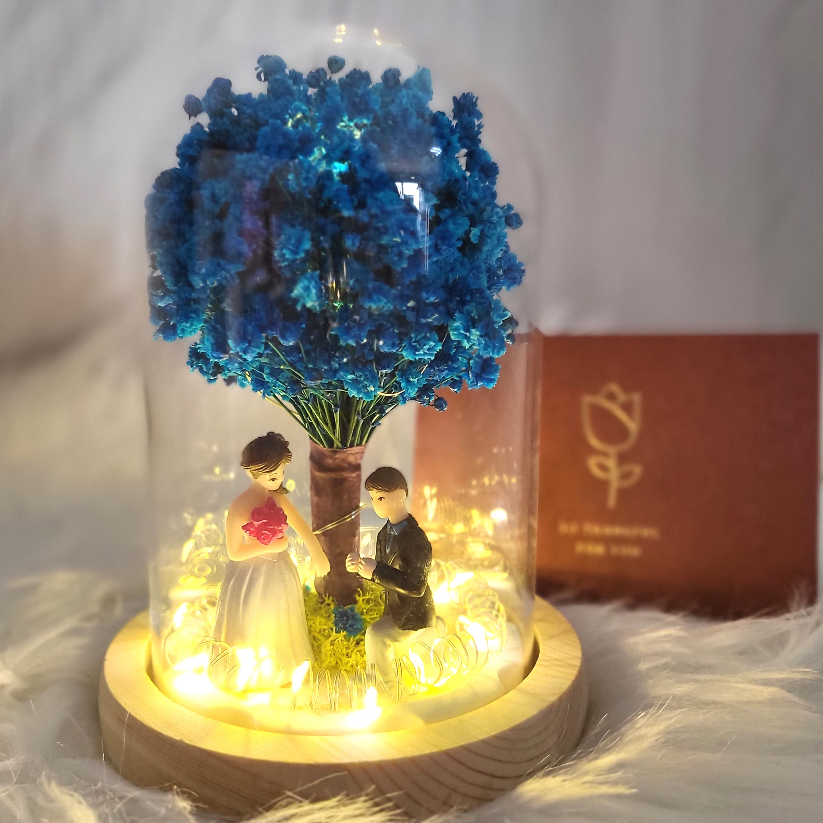 시들지않는 프리저브드 플라워 안개 꽃 피규어 LED 무드등 + 메세지카드 38,900원