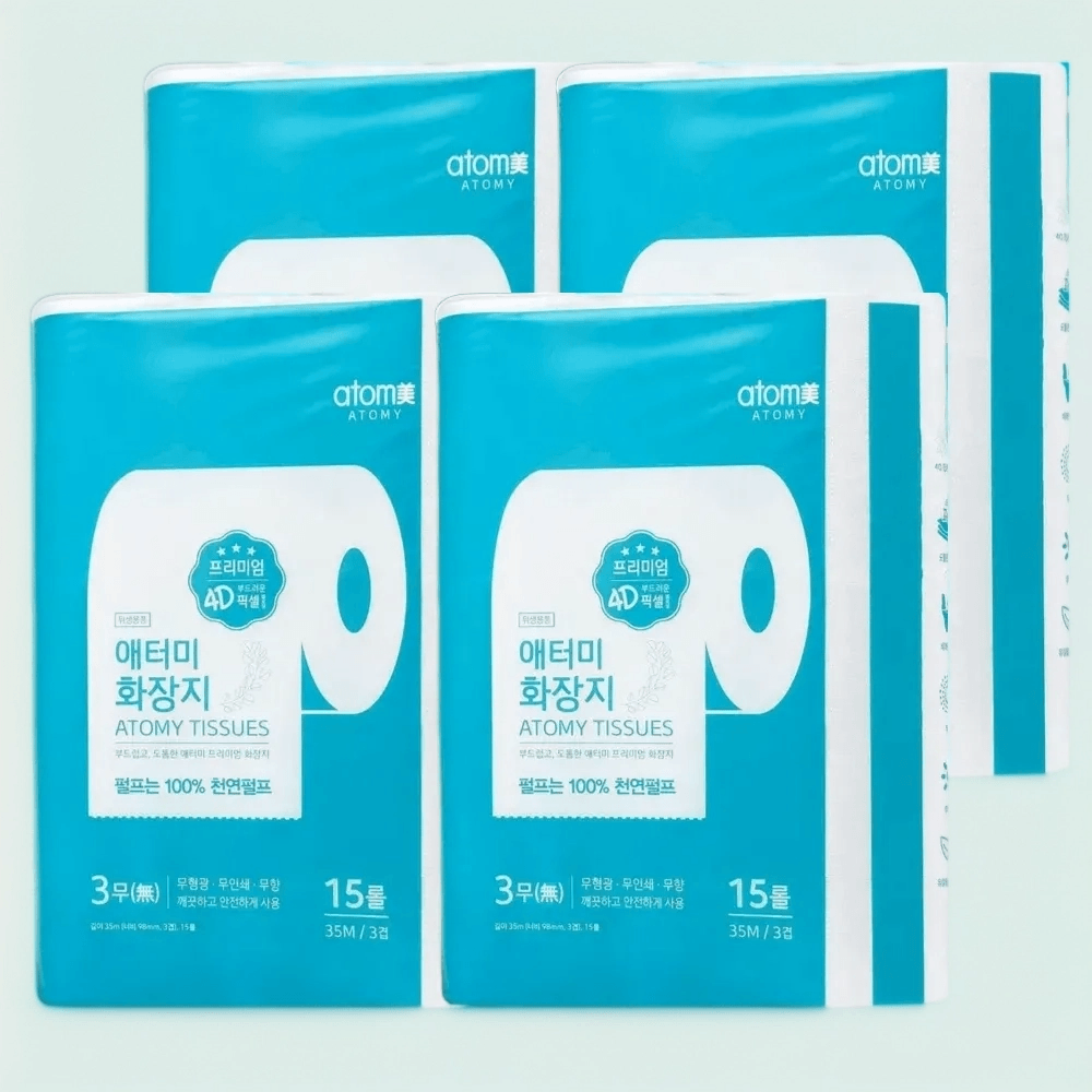 애터미화장지 4D엠보싱 60롤(15롤 x 4세트) 66,900원