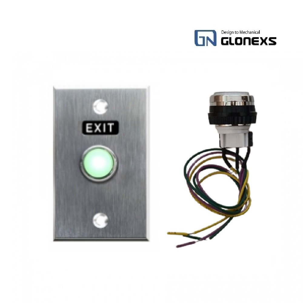 [HKT]  GB-300LED 500LED 매립형 푸쉬버튼 스위치  LED 백라이트 출입문 exit 프레임 벽 글로넥스 23,000원